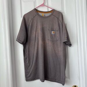 Carhartt Force Relaxed Fit Gray Sun Stained Pocket Tee Shirt